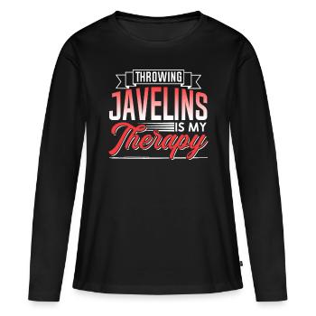 Throwing spears is my therapy Spear - Women's Premium Organic Long Sleeve Shirt - black - Front - Julia (174cm)