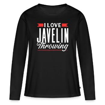 J’adore lancer le javelot lancer lancer le javelot lanceur de javelot lanceur de javelot - T-shirt manches longues Premium bio Femme - noir - Devant - Julia (174cm)