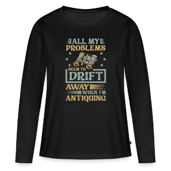Meine Probleme Scheinen Wegzudriften, Wenn Ich - Frauen Premium Bio Langarmshirt - Schwarz - Vorne - Julia (174cm)