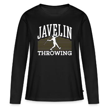 Lancer du javelot Lancer du javelot Lancer du javelot - T-shirt manches longues Premium bio Femme - noir - Devant - Julia (174cm)