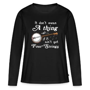 Chemises Banjo Pour Hommes Bluegrass Appalachia Folk - T-shirt manches longues Premium bio Femme - noir - Devant - Julia (174cm)