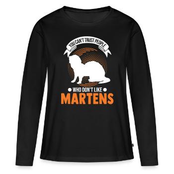 Martre Cadeau Vison Blaireau Martre - T-shirt manches longues Premium bio Femme - noir - Devant - Julia (174cm)