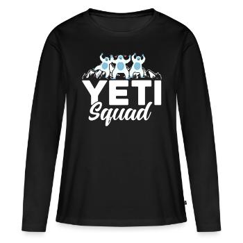 Escouade Yeti - T-shirt manches longues Premium bio Femme - noir - Devant - Julia (174cm)