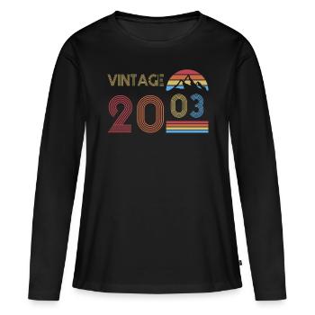 20ème anniversaire millésime 2003 millésime 2003 - T-shirt manches longues Premium bio Femme - noir - Devant - Julia (174cm)