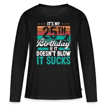Kitesurfeur de 25 ans Humour - T-shirt manches longues Premium bio Femme - noir - Devant - Julia (174cm)