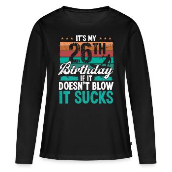 Kitesurfeur de 26 ans Humour - T-shirt manches longues Premium bio Femme - noir - Devant - Julia (174cm)