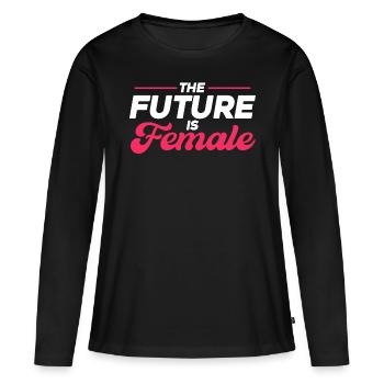 The Future - Women's Premium Organic Long Sleeve Shirt - black - Front - Julia (174cm)