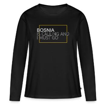 Bosnie Dicton - T-shirt manches longues Premium bio Femme - noir - Devant - Julia (174cm)