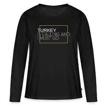 Décision Turquie - T-shirt manches longues Premium bio Femme - noir - Devant - Julia (174cm)