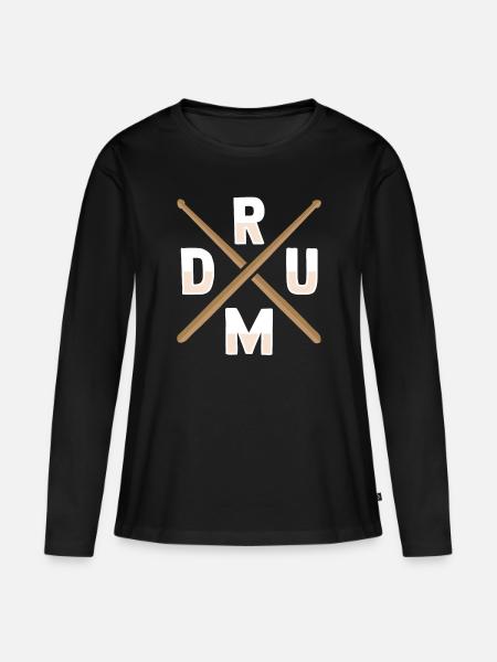Conception de percussions de batterie - T-shirt manches longues Premium bio Femme - noir