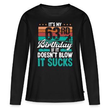 63 Year Old Kitesurfer Funny Kiteboarder Humor - Frauen Premium Bio Langarmshirt - Schwarz - Vorne - Julia (174cm)