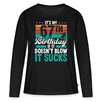 67 Year Old Kitesurfer Funny Kiteboarder Humor - Frauen Premium Bio Langarmshirt - Schwarz - Vorne - Julia (174cm)