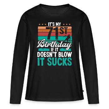 71 Year Old Kitesurfer Funny Kiteboarder Humor - Frauen Premium Bio Langarmshirt - Schwarz - Vorne - Julia (174cm)