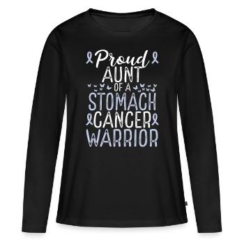 Stomach Cancer Awareness Movement for Aunt Ribbon - Frauen Premium Bio Langarmshirt - Schwarz - Vorne - Julia (174cm)