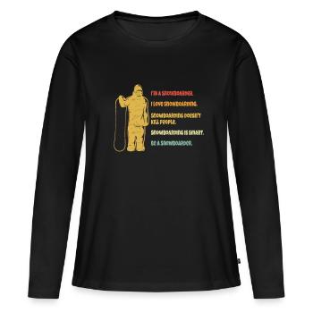 Snowboarding - I Love Snowboarding Be A Snowboarde - T-shirt manches longues Premium bio Femme - noir - Devant - Julia (174cm)
