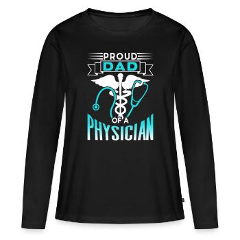 Fier père d’un médecin médecin médecin médecin médecin - T-shirt manches longues Premium bio Femme - noir - Devant - Julia (174cm)