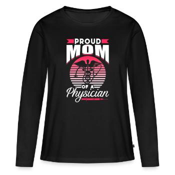 Fière maman d’un médecin médecin médecin médecin - T-shirt manches longues Premium bio Femme - noir - Devant - Julia (174cm)