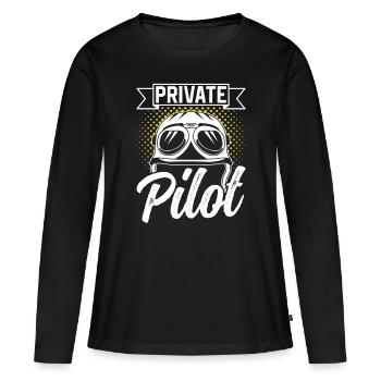 Pilote privé Avion léger Avion léger Jet - T-shirt manches longues Premium bio Femme - noir - Devant - Julia (174cm)