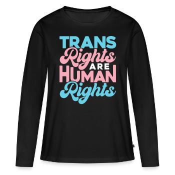 Les droits des transgenres sont des droits humains - T-shirt manches longues Premium bio Femme - noir - Devant - Julia (174cm)