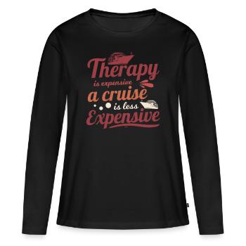 La thérapie est coûteuse croisière drôle de dire - T-shirt manches longues Premium bio Femme - noir - Devant - Julia (174cm)