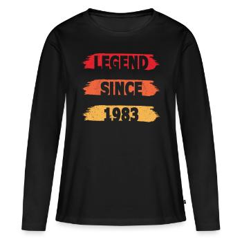 40. Geburtstag Jahrgang 1983 Legend Since 1983 - Frauen Premium Bio Langarmshirt - Schwarz - Vorne - Julia (174cm)