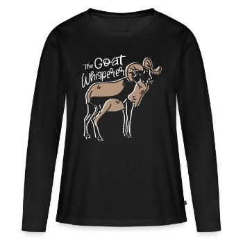 Ziegenflüsterer Nutztier Ziegenzüchter Vieh - Frauen Premium Bio Langarmshirt - Schwarz - Vorne - Julia (174cm)