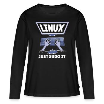 Logiciel Linux Programme de programmation Open Source - T-shirt manches longues Premium bio Femme - noir - Devant - Julia (174cm)