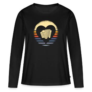 Akkordeon Musiker - Frauen Premium Bio Langarmshirt - Schwarz - Vorne - Julia (174cm)