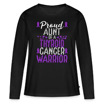 Thyroid Cancer Awareness Movement for Aunt Ribbon - Women's Premium Organic Long Sleeve Shirt - black - Front - Julia (174cm)