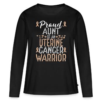 Uterine Cancer Awareness Movement for Aunt Ribbon - Women's Premium Organic Long Sleeve Shirt - black - Front - Julia (174cm)
