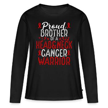 Head&Neck Cancer Awareness for Brother Ribbon - Frauen Premium Bio Langarmshirt - Schwarz - Vorne - Julia (174cm)