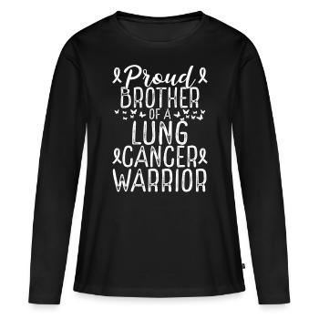 Lung Cancer Awareness Movement for Brother Ribbon - Frauen Premium Bio Langarmshirt - Schwarz - Vorne - Julia (174cm)