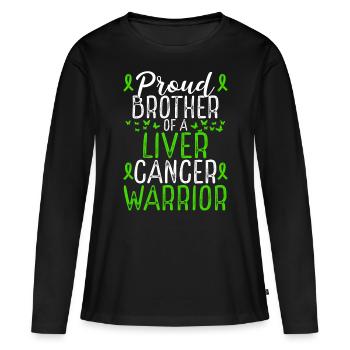 Liver Cancer Awareness Movement for Brother Ribbon - Frauen Premium Bio Langarmshirt - Schwarz - Vorne - Julia (174cm)