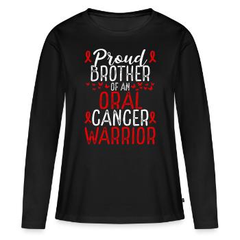 Oral Cancer Awareness Movement for Brother Ribbon - Frauen Premium Bio Langarmshirt - Schwarz - Vorne - Julia (174cm)