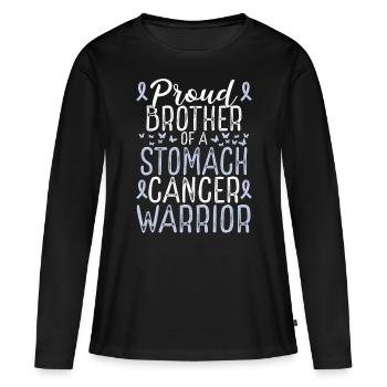 Stomach Cancer Awareness for Brother Ribbon - Frauen Premium Bio Langarmshirt - Schwarz - Vorne - Julia (174cm)