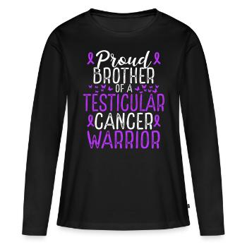 Sensibilisation au cancer du testicule pour Brother Ribbon - T-shirt manches longues Premium bio Femme - noir - Devant - Julia (174cm)
