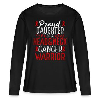 Head&Neck Cancer Awareness for Daughter Ribbon - Women's Premium Organic Long Sleeve Shirt - black - Front - Julia (174cm)