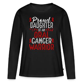 Oral Cancer Awareness Movement for Daughter Ribbon - Frauen Premium Bio Langarmshirt - Schwarz - Vorne - Julia (174cm)