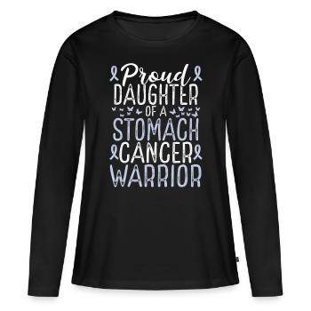 Stomach Cancer Awareness Movement Daughter Ribbon - Frauen Premium Bio Langarmshirt - Schwarz - Vorne - Julia (174cm)