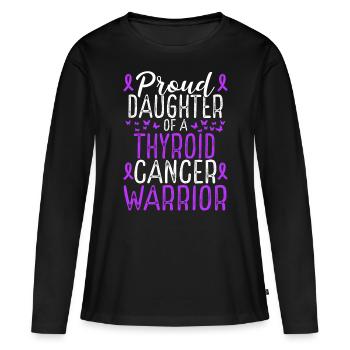 Thyroid Cancer Awareness Movement Daughter Ribbon - Women's Premium Organic Long Sleeve Shirt - black - Front - Julia (174cm)