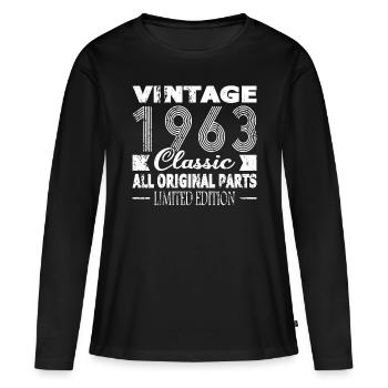 60th Birthday Vintage 1963 Classic 1963 - Women's Premium Organic Long Sleeve Shirt - black - Front - Julia (174cm)