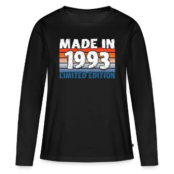 30e anniversaire Made in 1993 édition limitée - T-shirt manches longues Premium bio Femme - noir - Devant - Julia (174cm)