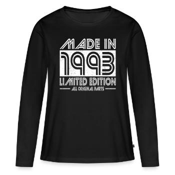 30e anniversaire Made in 1993 édition limitée - T-shirt manches longues Premium bio Femme - noir - Devant - Julia (174cm)
