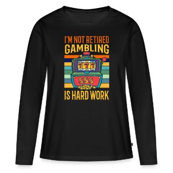 Kasino Glücksspiel Spielautomat Kartenspiel - Frauen Premium Bio Langarmshirt - Schwarz - Vorne - Julia (174cm)