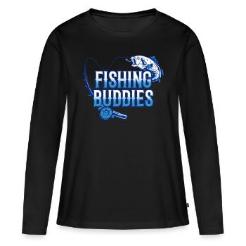Amis pêcheurs Ami pêcheur Ami pêcheur - T-shirt manches longues Premium bio Femme - noir - Devant - Julia (174cm)