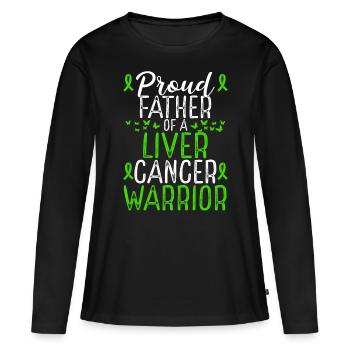 Liver Cancer Awareness Movement Dad Ribbon Father - Frauen Premium Bio Langarmshirt - Schwarz - Vorne - Julia (174cm)