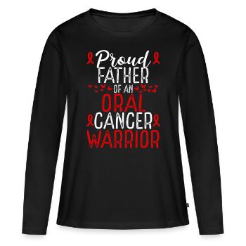 Oral Cancer Awareness Movement Dad Ribbon Father - Frauen Premium Bio Langarmshirt - Schwarz - Vorne - Julia (174cm)