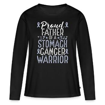 Stomach Cancer Awareness for Dad Ribbon Father - Frauen Premium Bio Langarmshirt - Schwarz - Vorne - Julia (174cm)