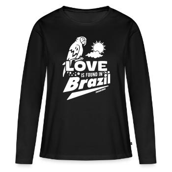 Brésil - T-shirt manches longues Premium bio Femme - noir - Devant - Julia (174cm)