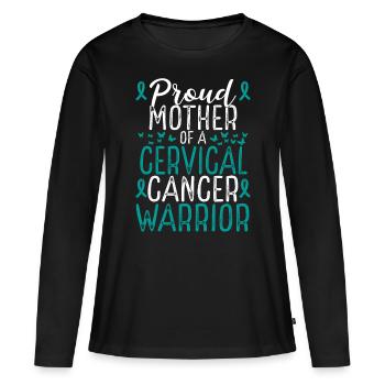 Cervical Cancer Awareness for Mom Ribbon Mother - Women's Premium Organic Long Sleeve Shirt - black - Front - Julia (174cm)